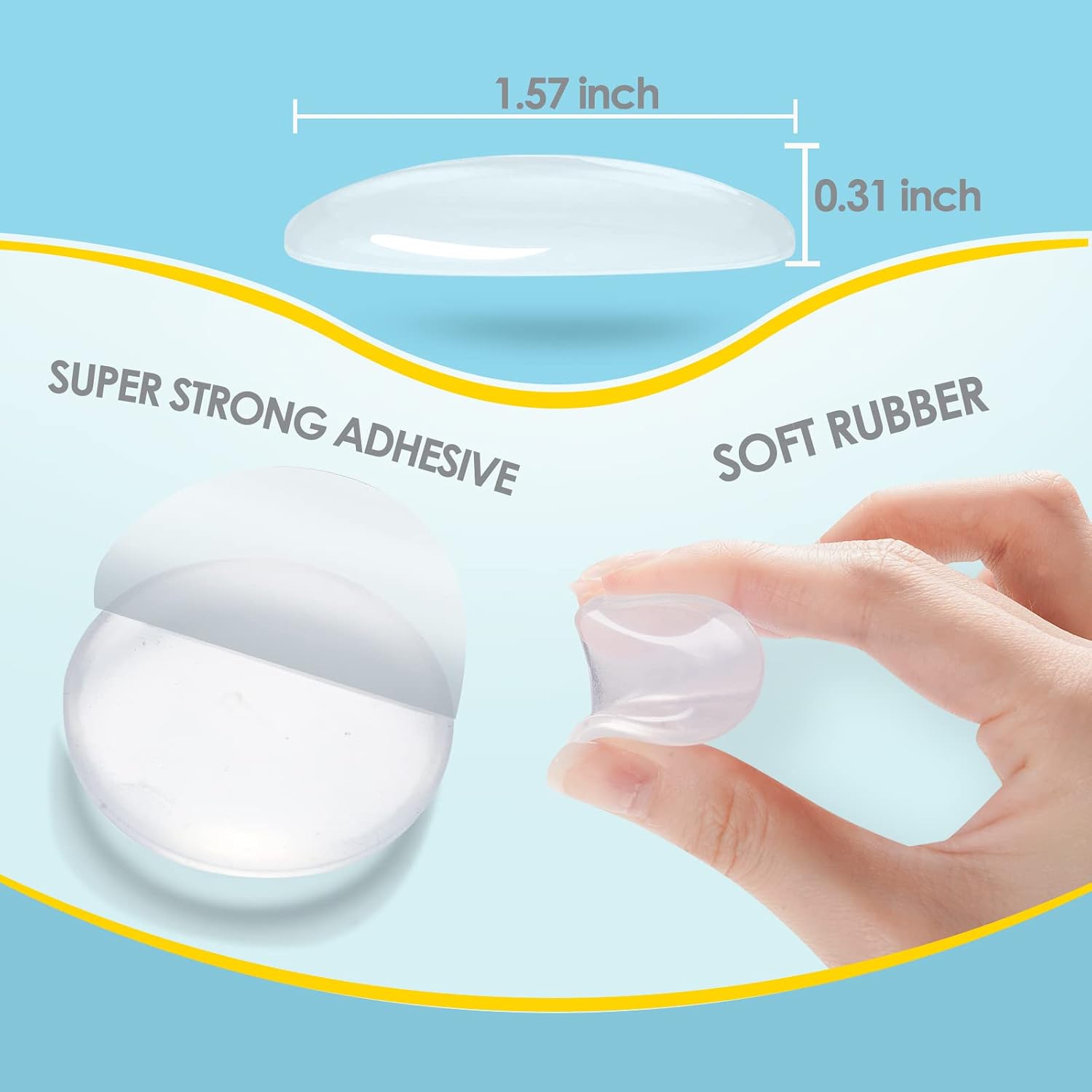 Door Stoppers Wall Protector Rubber - 8 PCS Clear Wall Protectors from Door Knobs Self Adhesive Round Door Bumper from Door Handle Door Stop Wall Guard Shield Stick on Fridge Cabinet Corner Furniture
