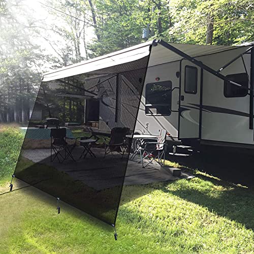PACEWALKER Pantalla de protección Solar para Caravanas,Pantalla Frontal para Toldo,2.45 m x 3 m Universal RV Awning Privacy Screen Front Screen with Complete Kits Cover
