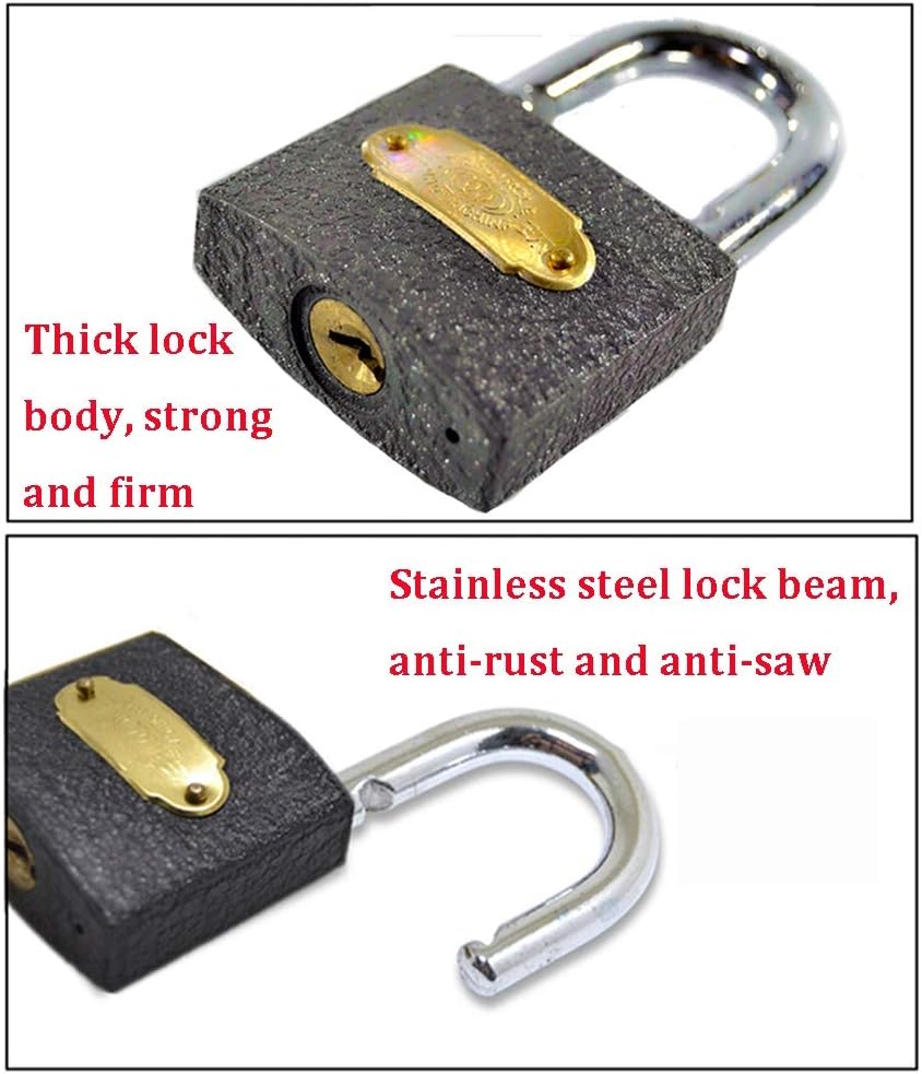 鍵付き南京錠 小型南京錠 同じキーの3つの南京錠付き、ロック本体の幅は20mm〜75mm、ロック(38x60.5mm)