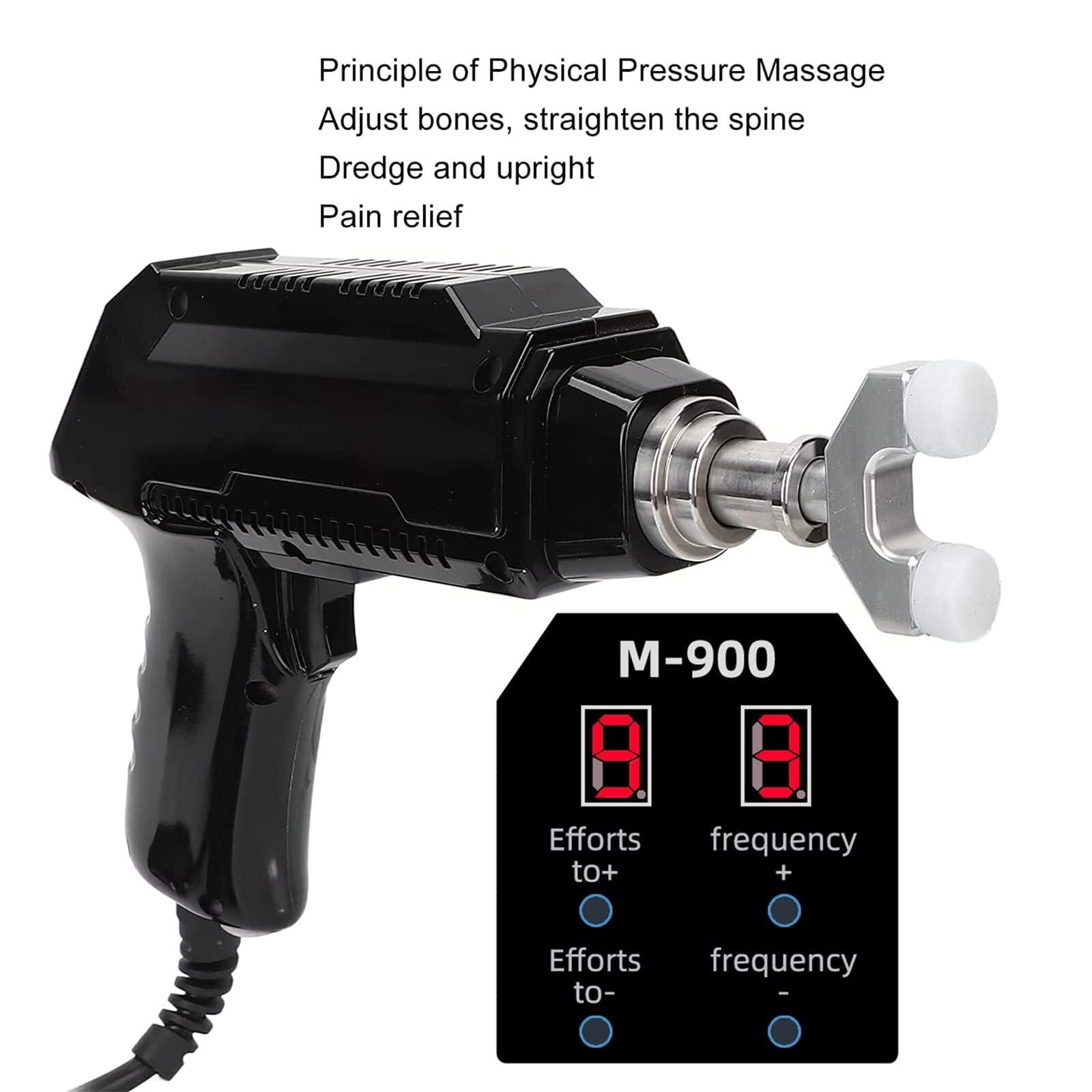Pistola de corrección de masaje de columna vertebral, herramienta de ajuste quiropráctico eléctrico, herramienta de terapia de alivio del dolor de fuerza de 9 engranajes for alivio de articulaciones,