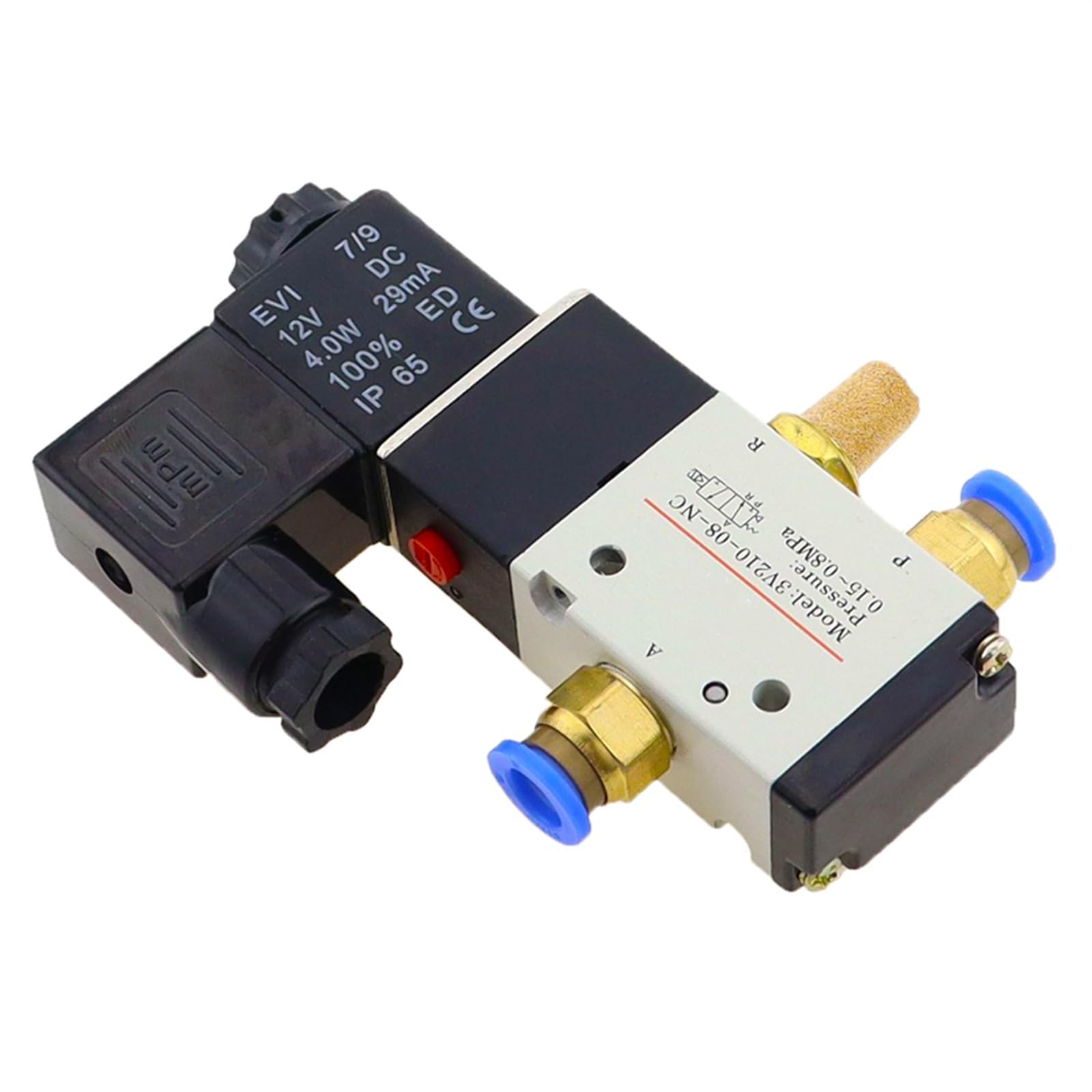 3V210-08 2 pozycje 3 porty 1/4" pneumatyczne zawory sterujące elektromagnetycznym DC 12V 24V AC 110V 220V (DC12V)