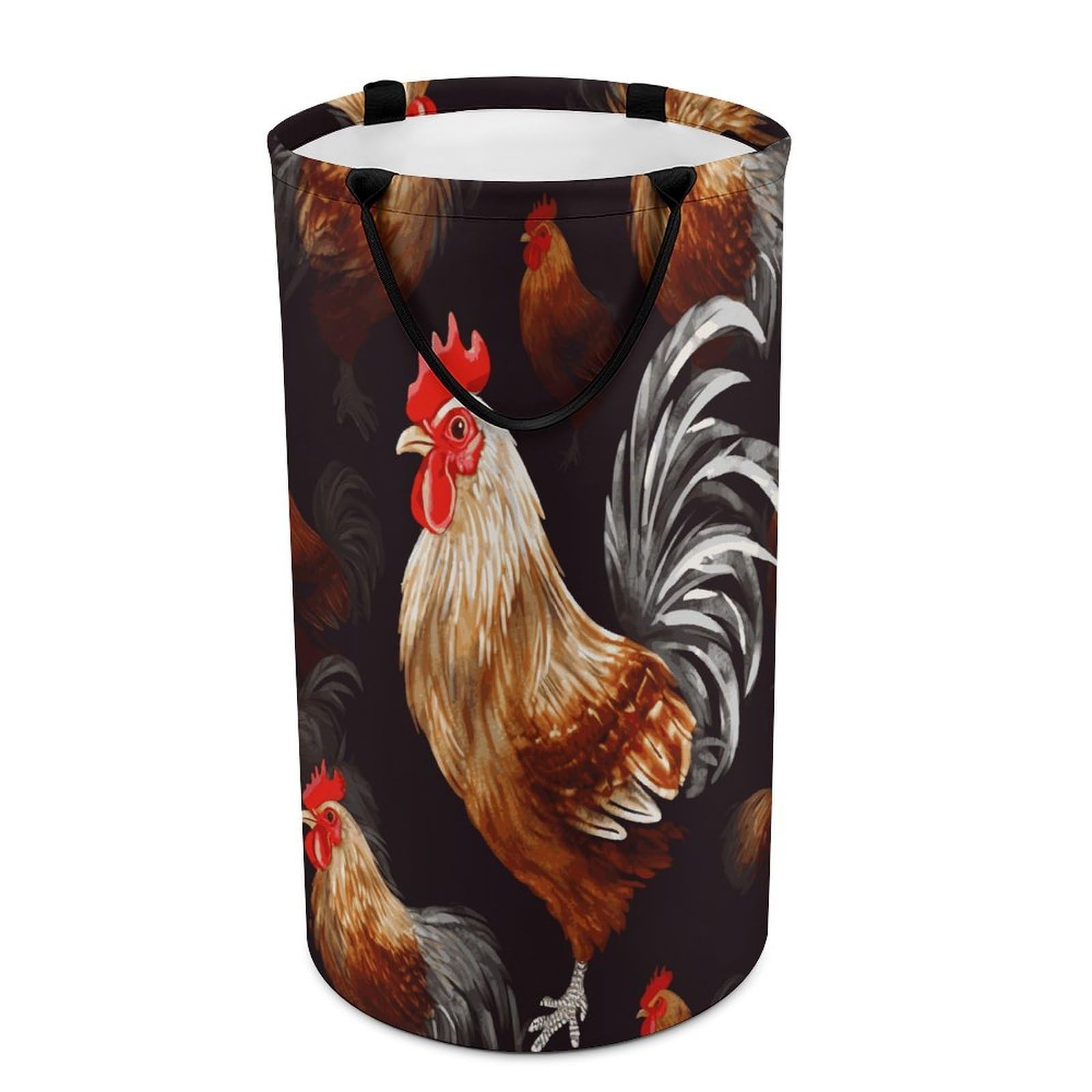 Adfgyerh Style Shine Rooster Laundry Basket ，Foldable Waterproof Model ，Laundry Hamper ，Handles On Both Sides Easy To Move ，Storage Basket For Bedroom, Bathroom, Dorm, Laundry Room.