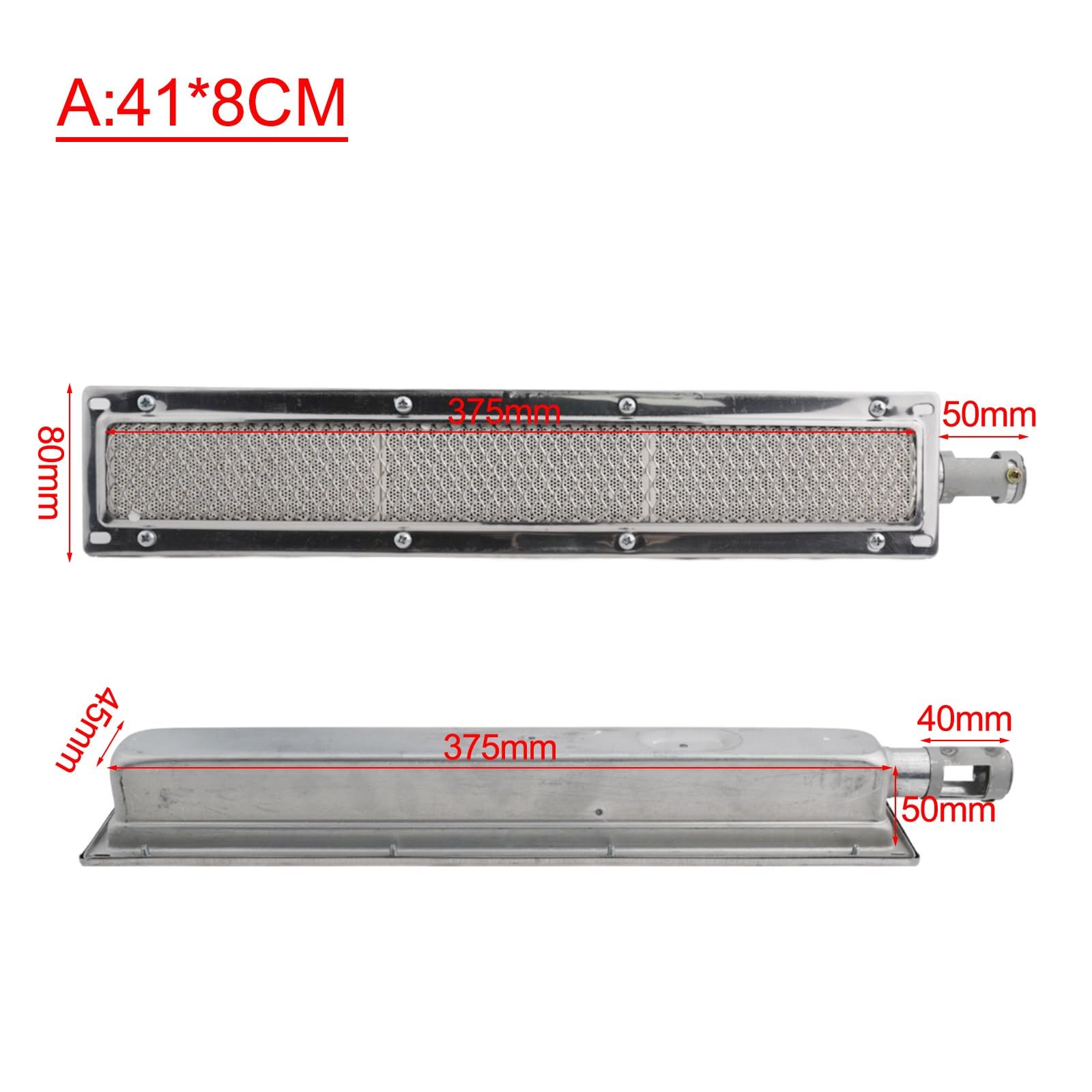 ZYNCUE Parrilla de gas de cerámica infrarroja, quemador lateral de barbacoa de 41 cm, pieza de repuesto de calentador de metal para cocinar al aire libre, deshidratación de alimentos y uso comercial