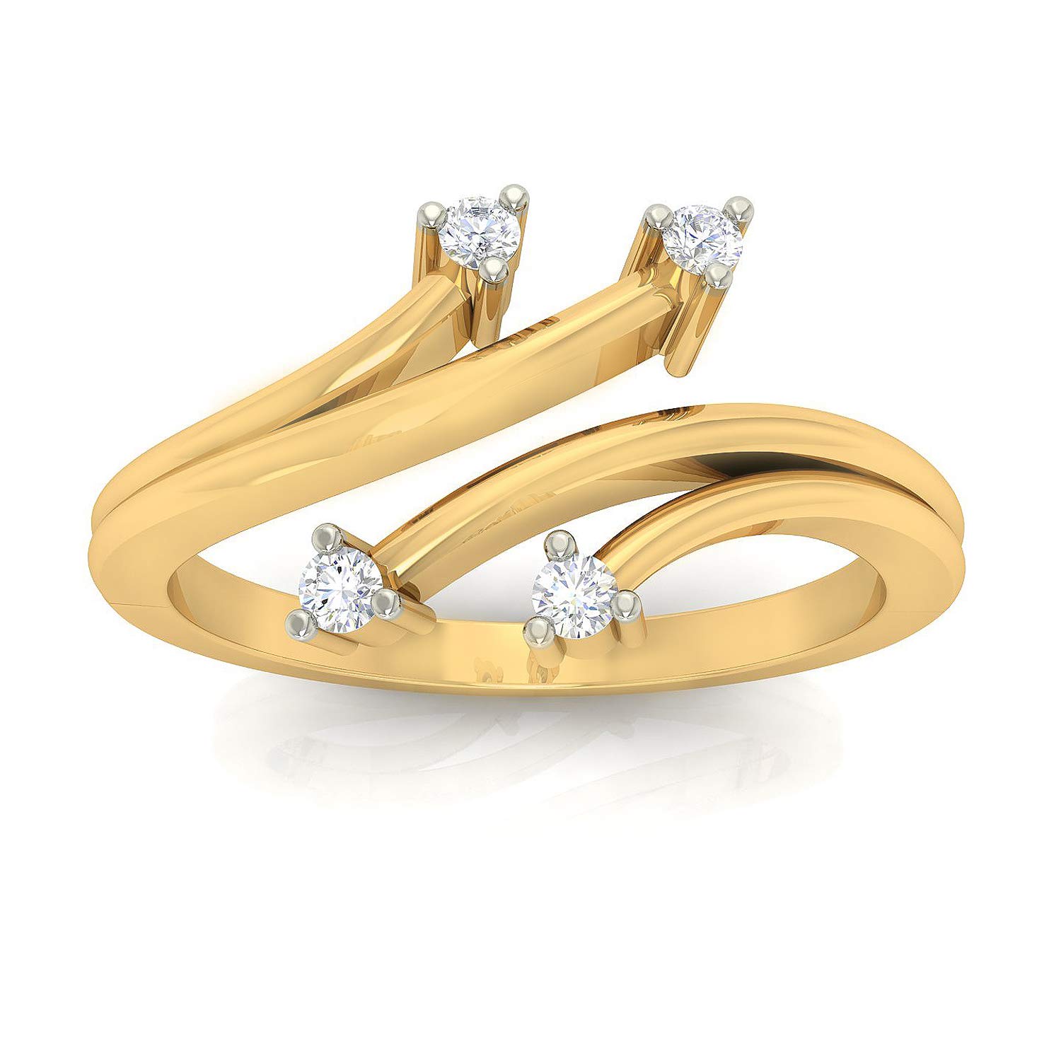 avsar 18k (750) Yellow Gold and Diamond Ring for Women-picture-28