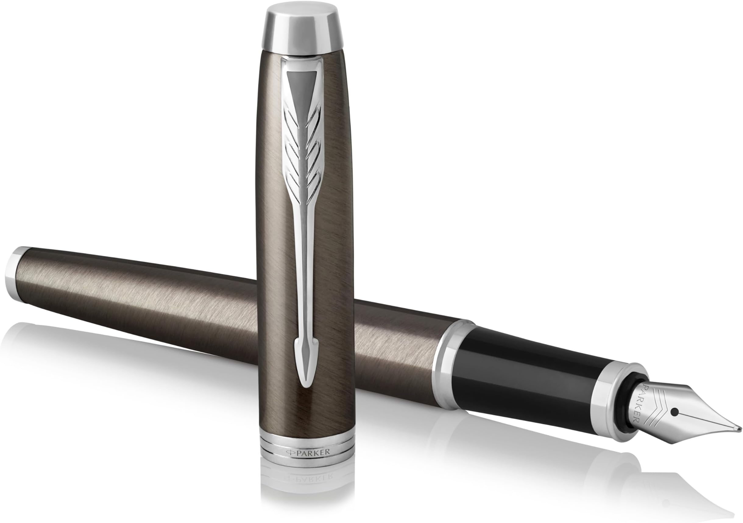 PARKER IM Fountain Pen, Dark Espresso, Medium Nib with Blue Ink Refill, Gift Box (1931657)