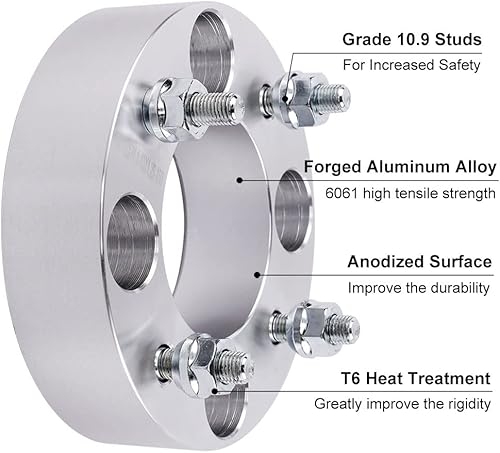 Miniatura 5 de DCVAMOUS 4 espaciadores de rueda de 4 x 110 ATV UTV de 1.5 pulgadas con pernos de 10 x 1.25 pulgadas, orificio central de 2.917 in, compatible con