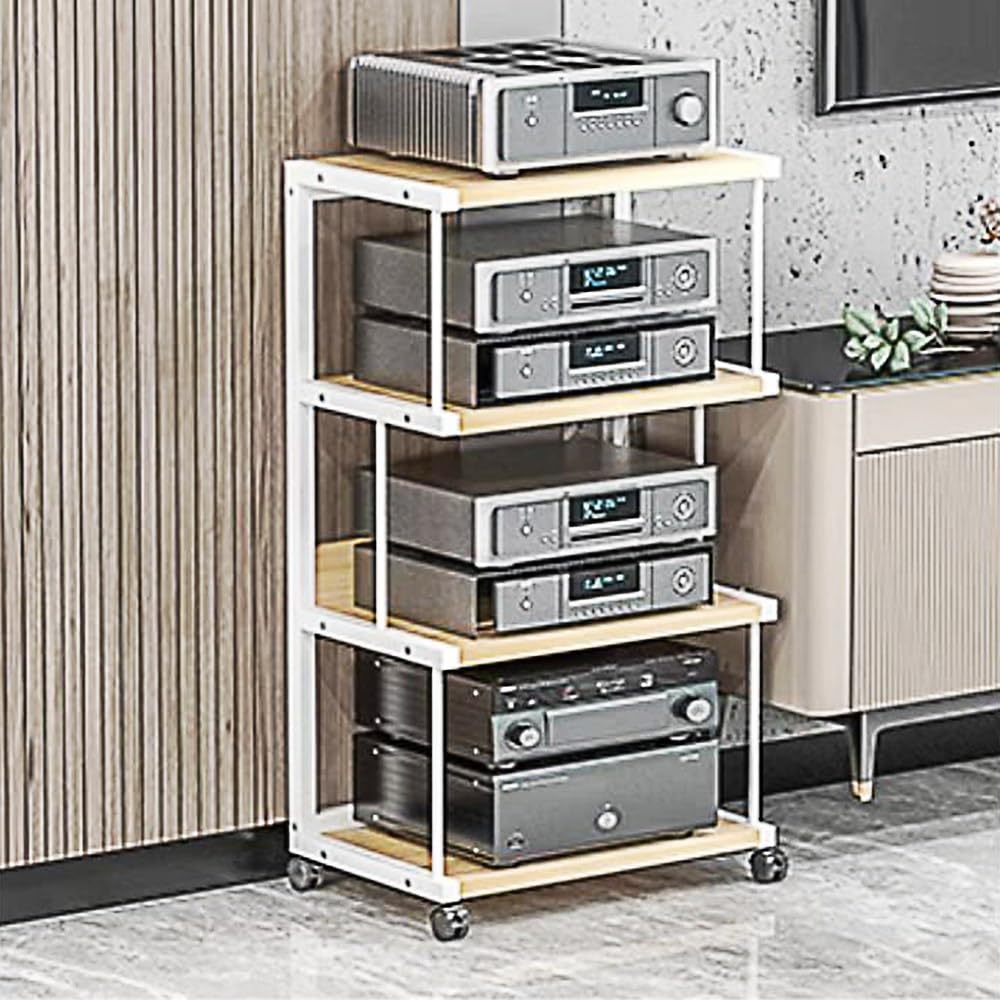 Stojak do przechowywania multimediów AV, narożna szafka pod telewizor i stojak stereo na konsole do gier, odtwarzacze DVD, sprzęt audio i drukarki, oszczędność miejsca, 100 cm, konstrukcja do małych