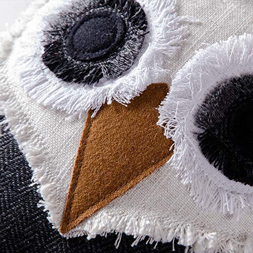 Jwh Handmade 3D Owl Applique Decorative Dark Grey Throw Pillow Pet Applique Accent Pillow Case Cute Cushion For Home Couch Bed Living Room Sofa Decor Stuffed Plush Toy Sham Gift 10X15 Inch #TOP3