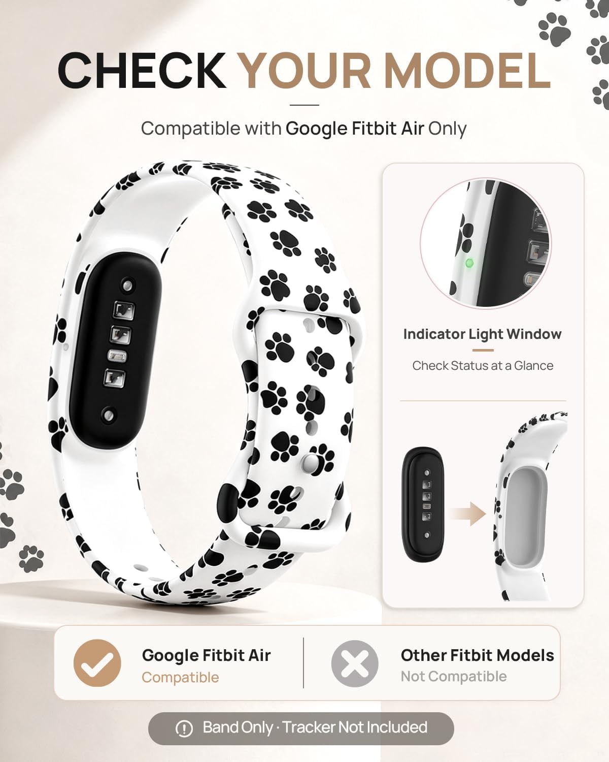 Printed Silicone Band Compatible with Google Fitbit Air Band for Women image 2