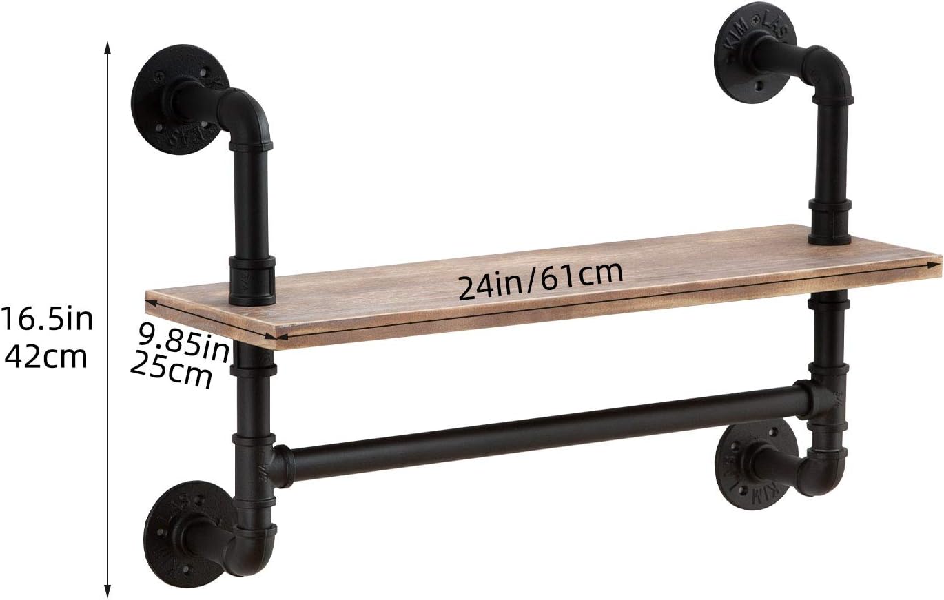 Buy 1 get 1 🔥 ROGMARS Pipe Shelves with Wood ,Industrial Book Pipe Shelves Shelving Retro Wall Mount Pipe Design DIY Open Bookshelf Storage for Office Room Kitchen 3 Tier (24 inch Black Board ) Super Brands ROGMARS Pipe Shelves with Wood ,Industrial Book Pipe Shelves Shelving Retro Wall Mount Pipe Design DIY Open Bookshelf Storage for Office Room Kitchen 3 Tier (24 inch Black Board )