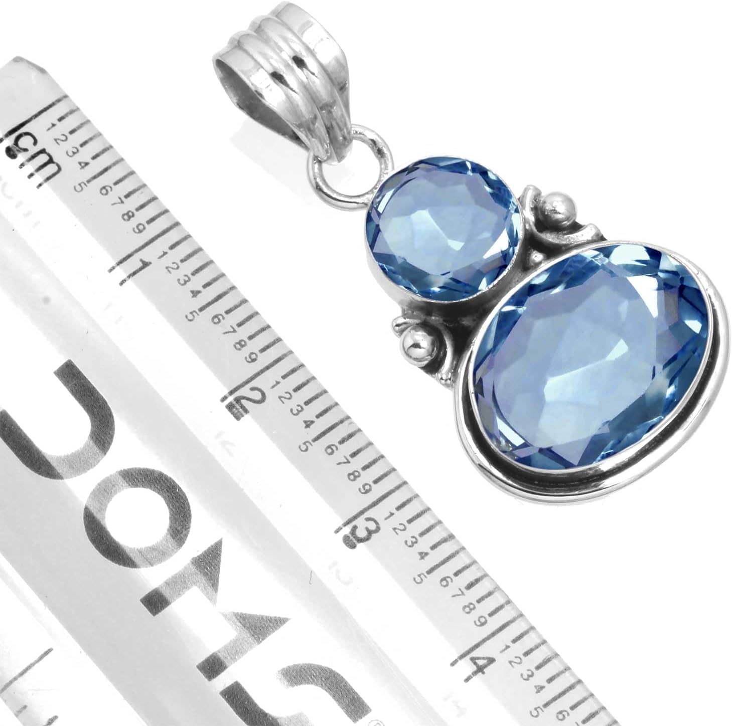 Handmade Genuine 925 Sterling Silver Pendant Necklace Natural Gemstone Crystal, Lapis, Onyx, Amber Oval Round Boho Jewelry For Women