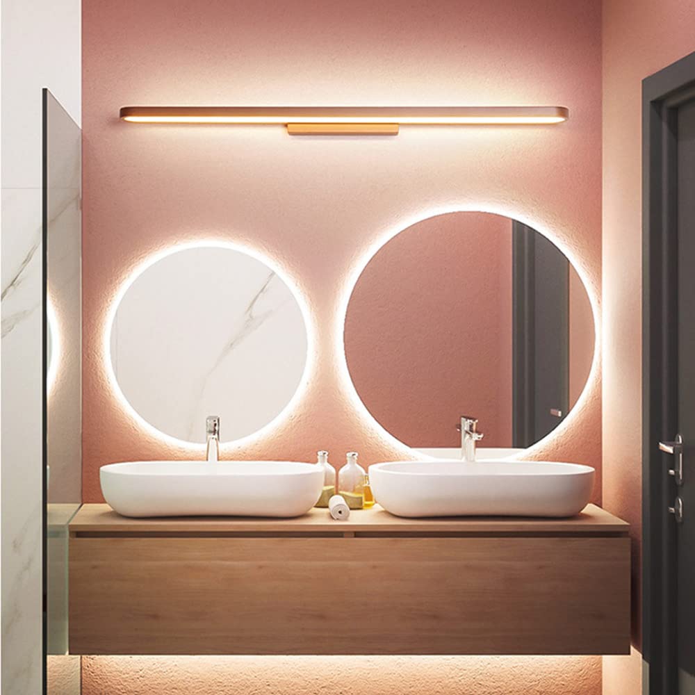 3-trybowa kolorowa nowoczesna lampa do lustra łazienkowego LED prosty pasek świetlny do lustra w łazience oprawa do makijażu, brązowe lustrzane lampy przednie, kinkiety ścienne dla