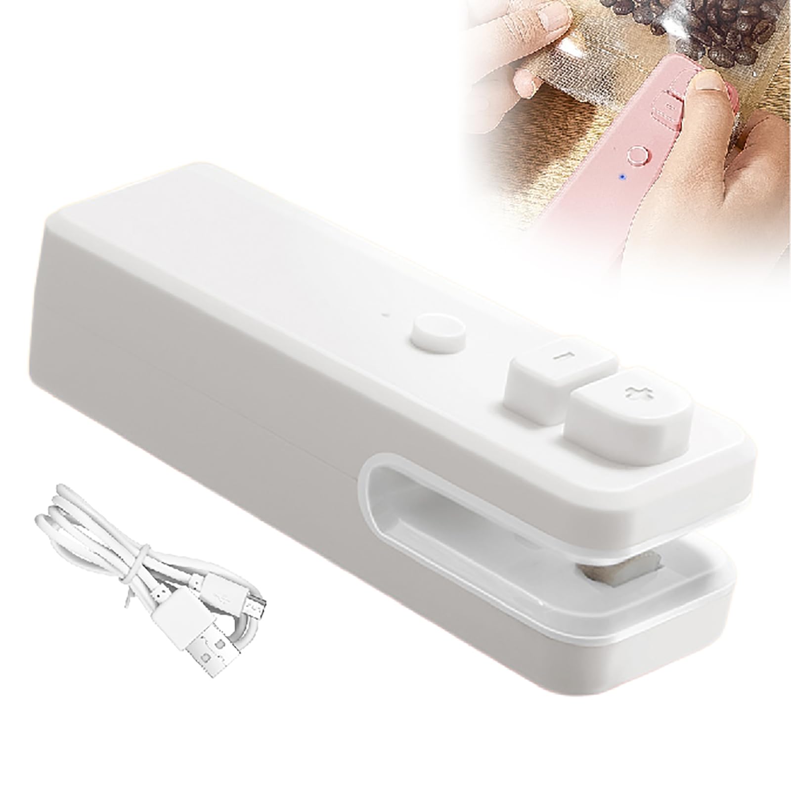 2 in 1 Mini Bag Sealer USB C Rechargeable Chip Bag Sealer Cutter Portable Handheld Chip Bag Sealer