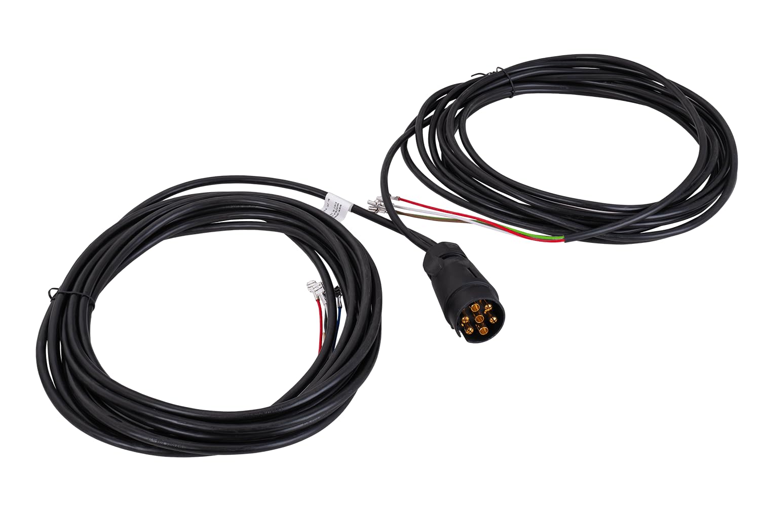 MANTES Anhängerkabelbaum 7 m 7 PIN universal 12 V 7 m 0,75 mm2 7 PIN 4 Funktionen für Pkw Anhänger Abschleppwagen und Wohnwagen 7 PIN Stecker und 6,3 mm Anschlüsse für Rückleuchten