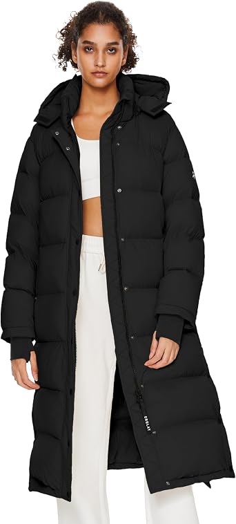 Orolay Womens Maxi Puffer Jacket Winter Warm Down Coat Casual Loose Jacket with Detachable Hood