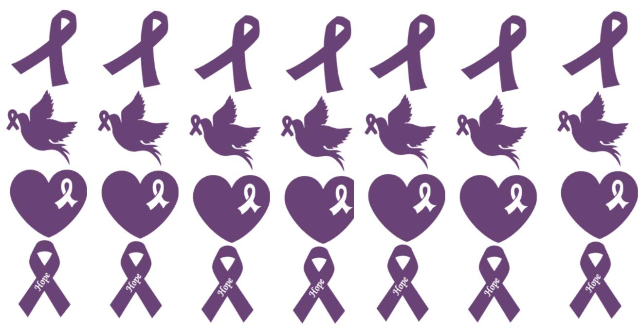 Fibromyalgia Collection (Fibromyalgia Vinyl Stickers Ribbon c1 Purple)