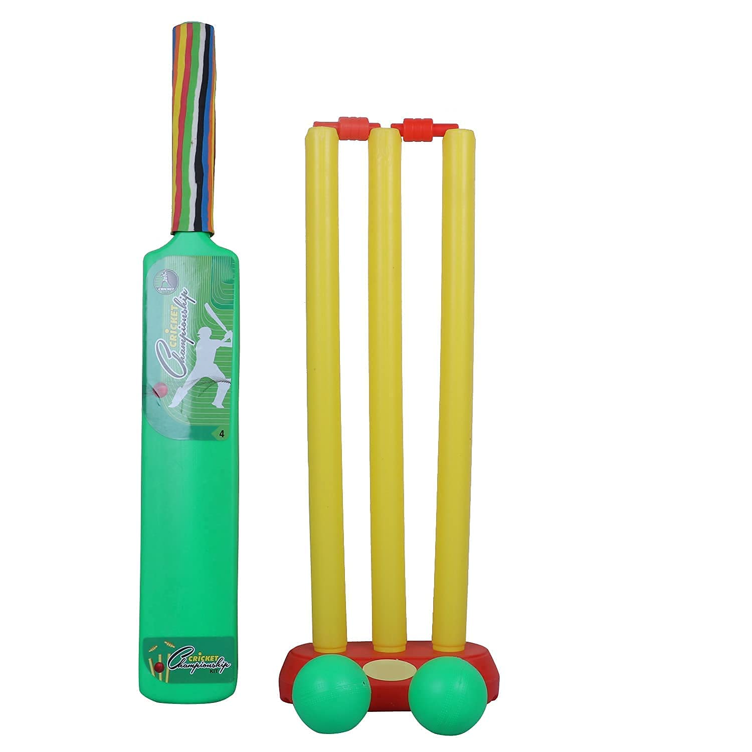 Karma Sales Plastic 20-20 Cricket Kit 3-6 Year Boys Bat and Ball Set Playing Outdoor and Indoor Sports Game Toy (Multicolor)-picture-17