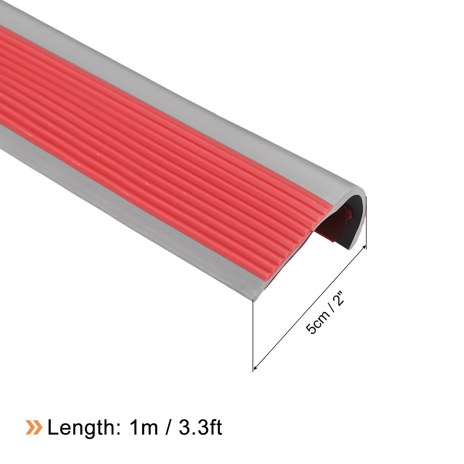 uxcell 1Pcs Stair Nosing, Vinyl Stair Edge Protector, Anti Slip Step Trim for Stair Edging Stair Edge Trim - Image 2