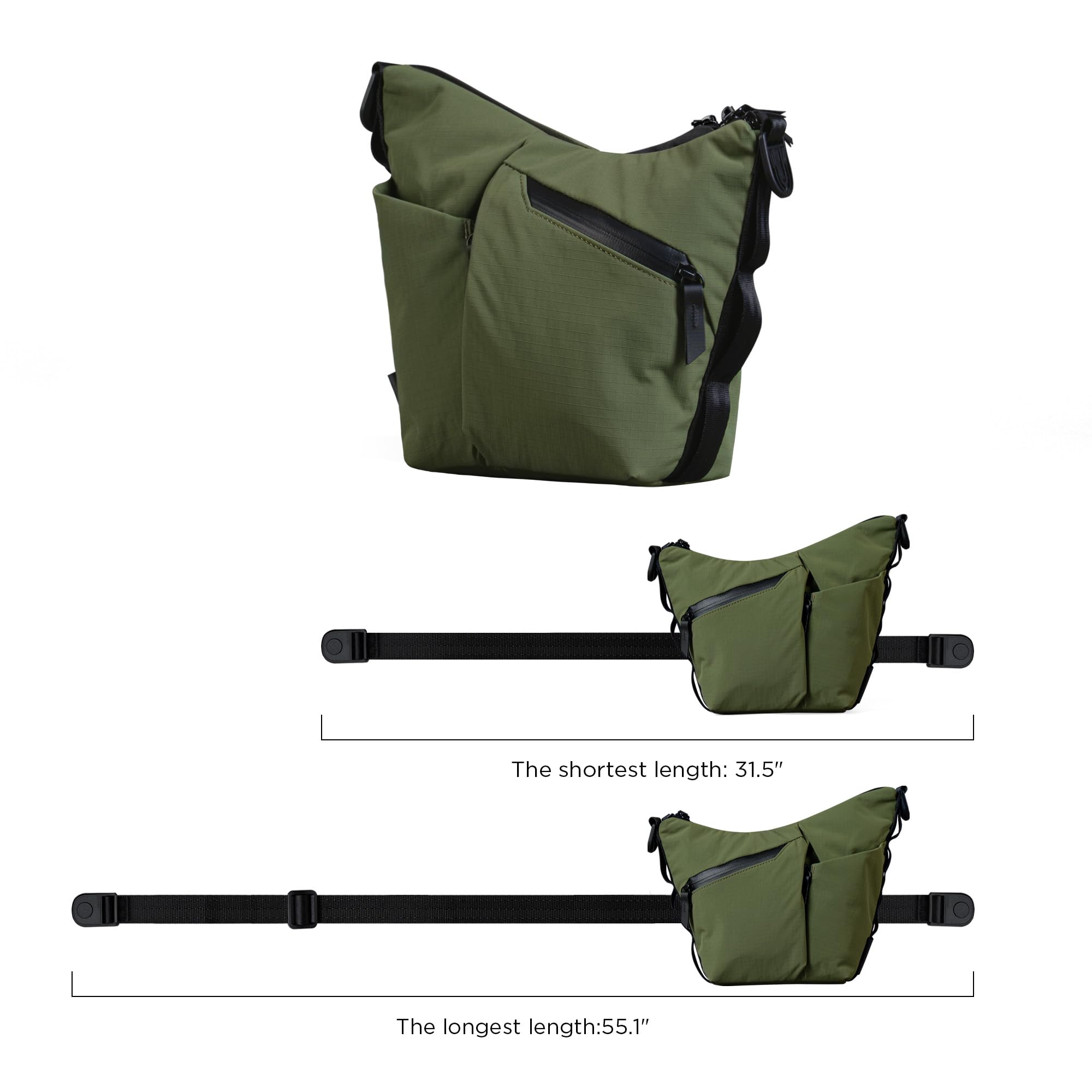 ALPAKA Flow Satchel Mini, 2L EDC Bolso Bandolera Hombre con Portabotellas, Bolso de Hombro con Correa de llaves y Cremalleras AquaGuard, Correa de Hombro Desmontable, Aros de Fijación de Cinta