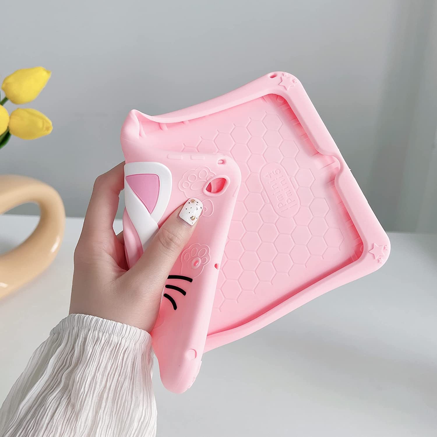 Amazon.com: Soft Silicone Shockproof Tablet Cute Pink Cat Pattern