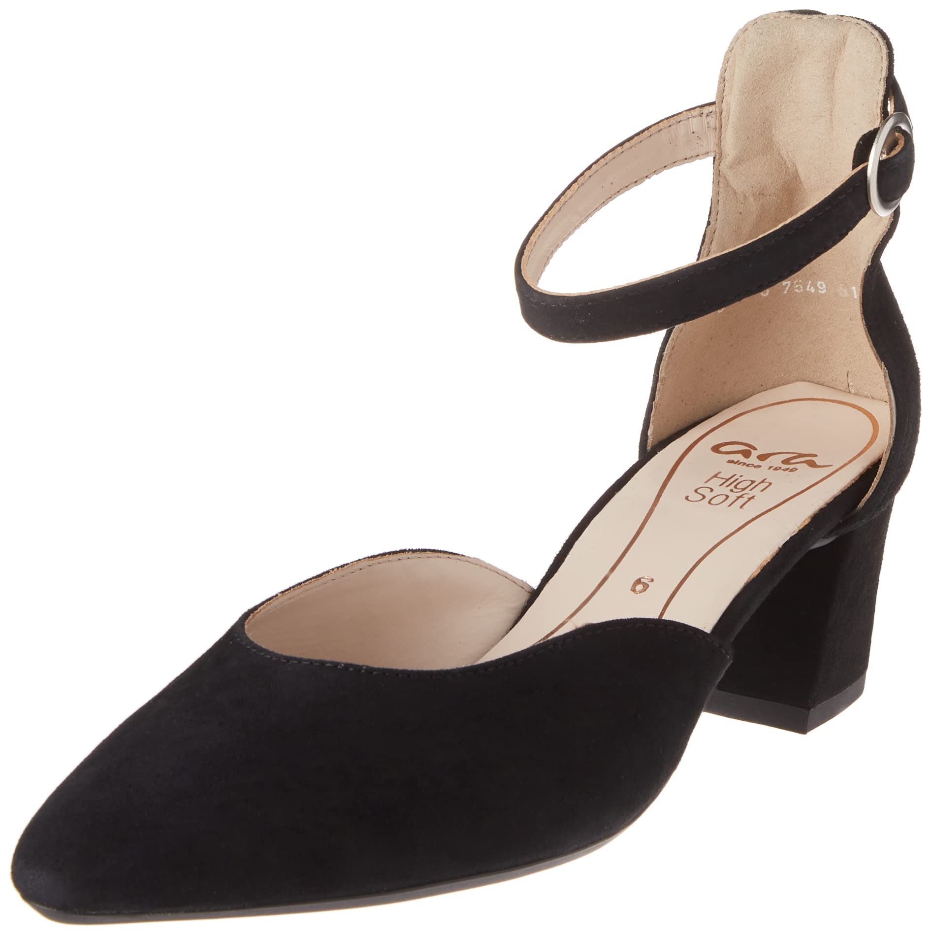 ARA Women's London Court Shoes, Black, 41 EU Schmal