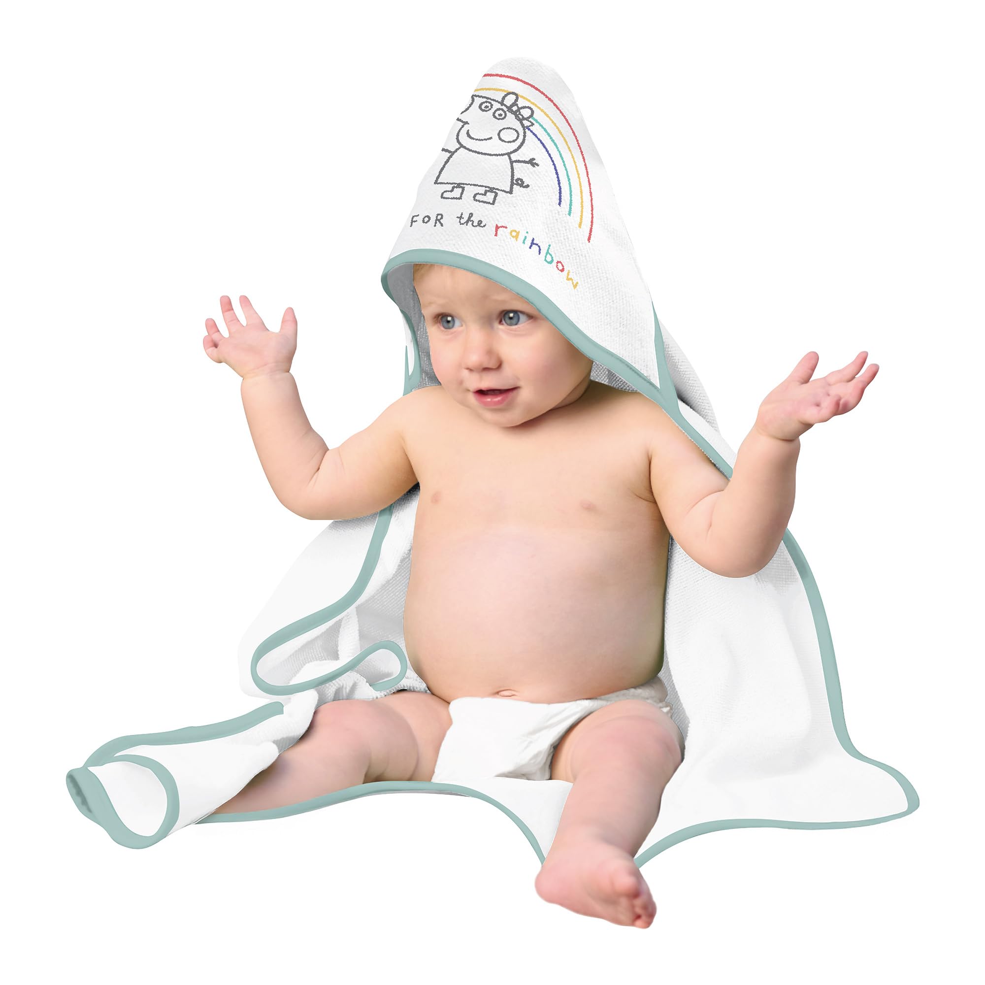 Baby Hooded Towel Peppa Pig Toddler Bath Towel 100% Cotton Machine Washable