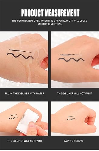 Miniatura 5 de ATURMC Seal - Lápiz delineador de ojos de doble cabeza (paquete de 2) que no se mancha, impermeable, de secado rápido, no se decolora fácilmente,