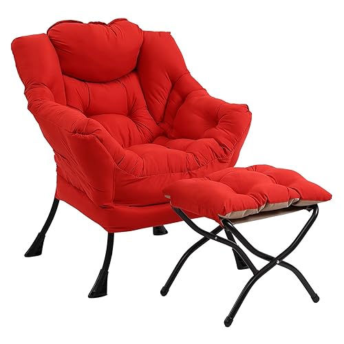 Lazy Chair with Ottoman, Modern Accent Chair Contemporary Lounge Leisure