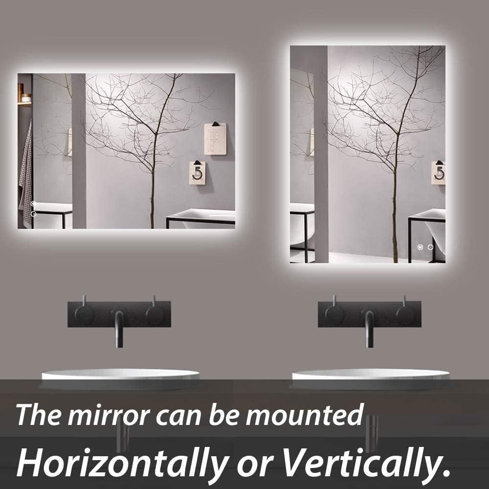 Review Product Keonjinn LED Vanity Mirror 20 x 28 Inch Backlit Mirror Bathroom Mirror with Lights Wall Mounted Anti-Fog Lighted Bathroom Mirror Dimmable LED Makeup Mirror, CRI90 IP54 Waterproof(Horizontal/Vertical) Promo 40% OFF Keonjinn LED Vanity Mirror 20 x 28 Inch Backlit Mirror Bathroom Mirror with Lights Wall Mounted Anti-Fog Lighted Bathroom Mirror Dimmable LED Makeup Mirror, CRI90 IP54 Waterproof(Horizontal/Vertical)