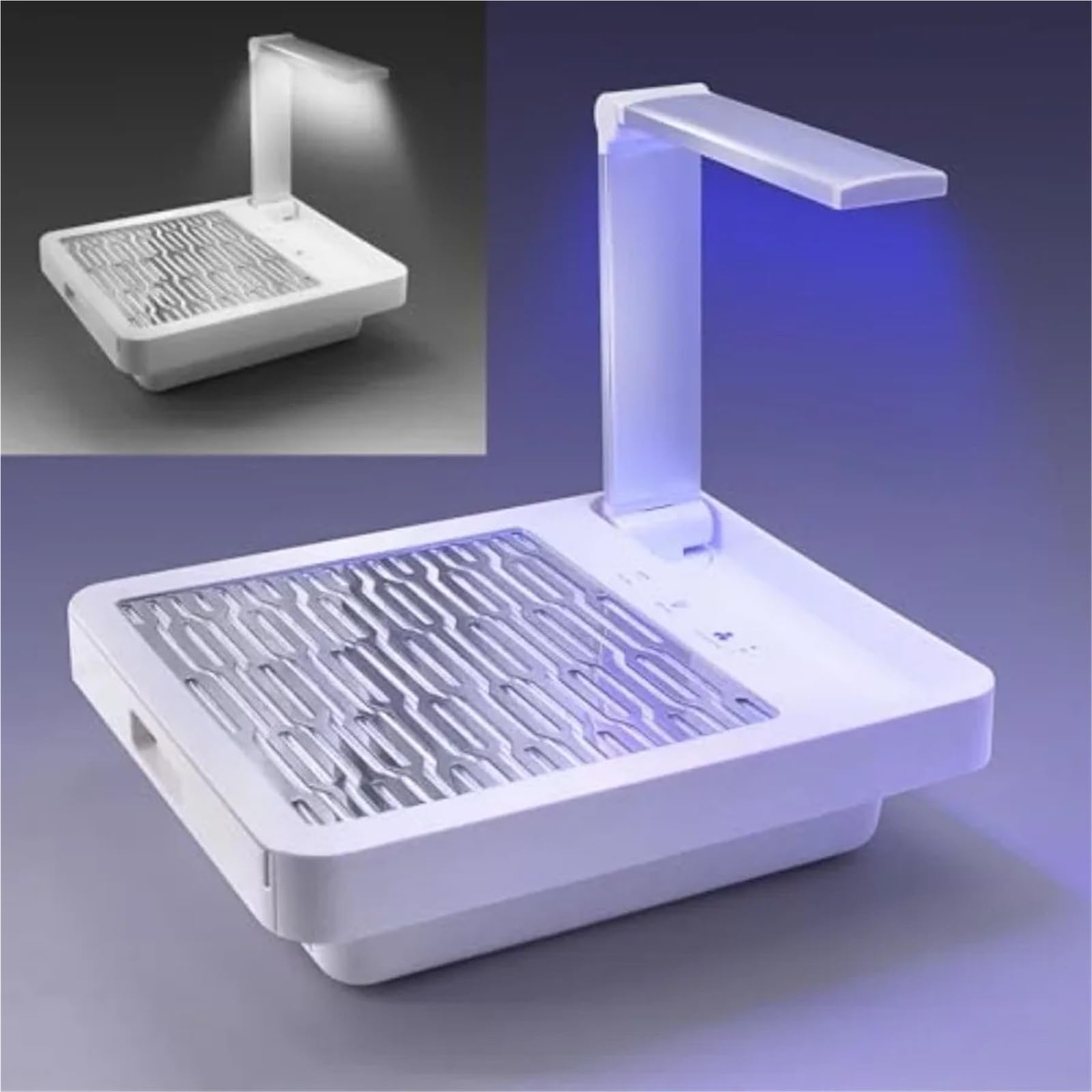 Colector de polvo de uñas Aspirador de polvo for uñas con lámpara y luz manicura, máquina extractora profesional for acrílicas