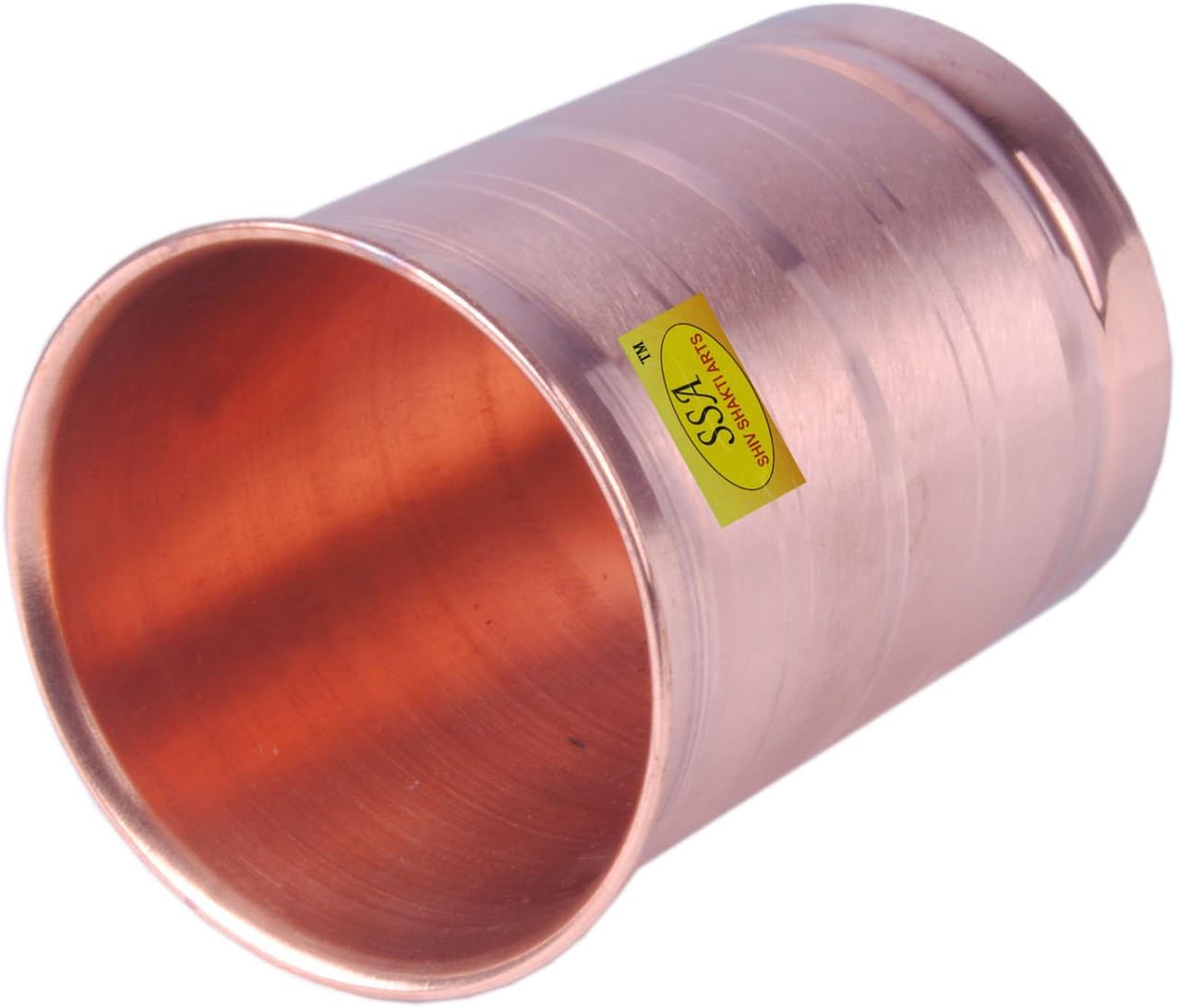 SHIV SHAKTI ARTS Handmade Pure Copper Silver Touch Glass Set Of 6