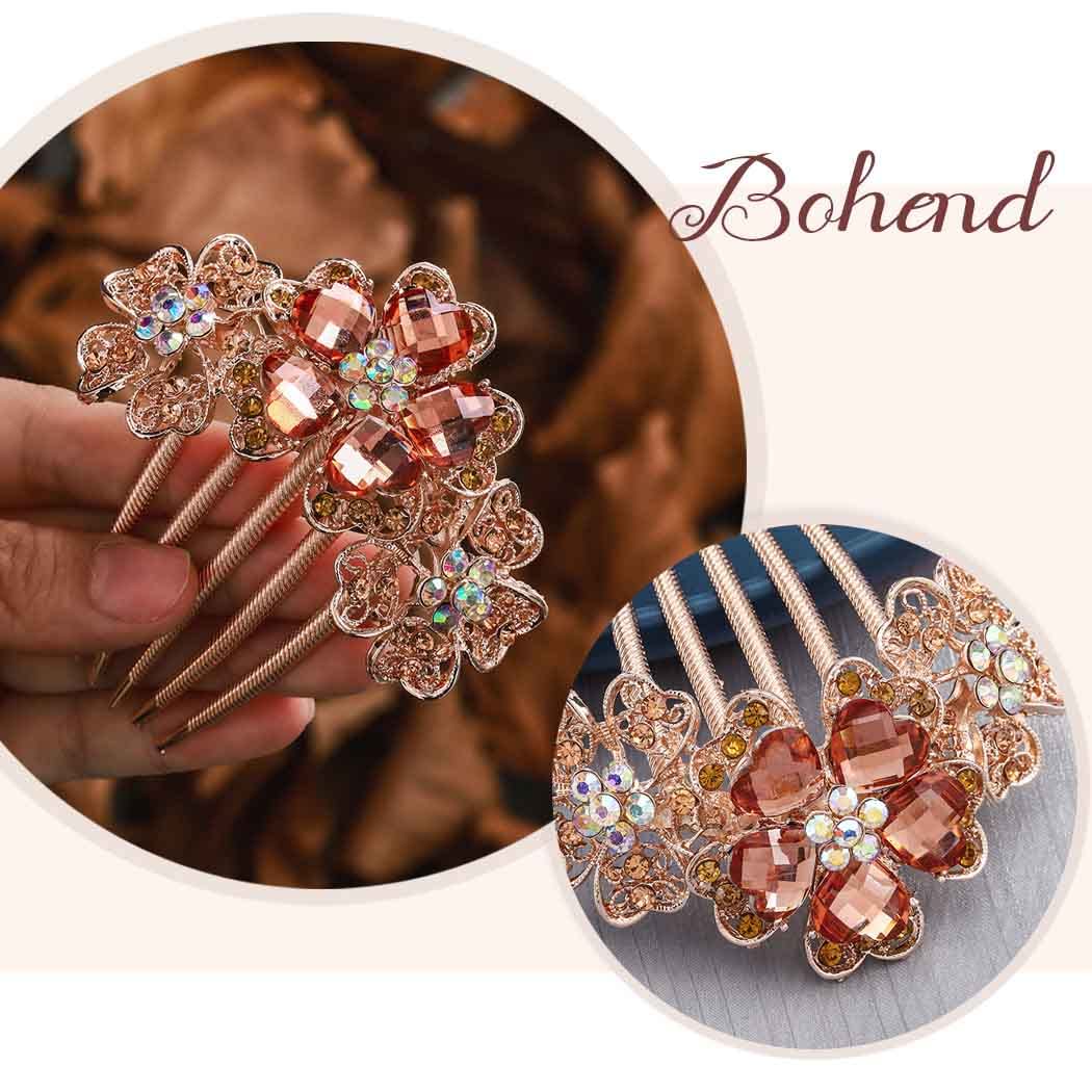Bohend Strass Peigne Cristal Laissez tomber Postiches Mariage