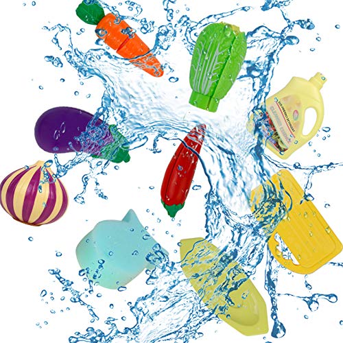 Fajiabao Kitchen Sink Toy with Running Water Play Fruits Vegetables Cutting Games Pretend Play Preschool Toys Indoor Outdoor Activities Food Kits Boys Girls Kids Holiday Birthday Gift 3 4 5 Years Old