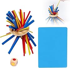TVETE Balance Game Sticky Wooden Balance Game Board Game Table Game 3D Puzzle Colorful Concentration Game Balance Blocks Party Game Stacking Blocks (Suitable for Ages 36 Months and Up)