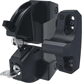 D&D Technologies LL3AL LokkLatch Gate Latch, Key Lockable and Operates On Only One Side of The Gate, for Square Frame Post Metal, Wood, Vinyl Fence Gates, Black
