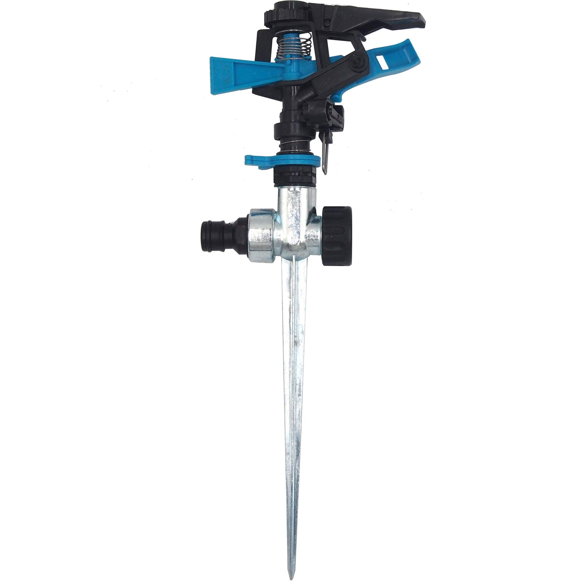 Holzsammlung Impulse Garden Sprinkler, 360 Degree Heavy Duty Impact Lawn Sprinkler Irrigation Sprayer with Metal Spike for Watering Plants Flowers Veggies（A）