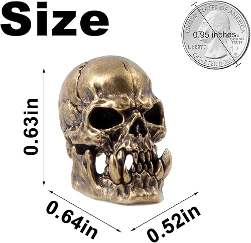 Miniatura 2 de Cuentas de cordón para cuchillo, cuentas de paracaídas, 550 cuentas de paracaídas, cuentas de calavera, dijes de calavera de cobre fundido a mano,