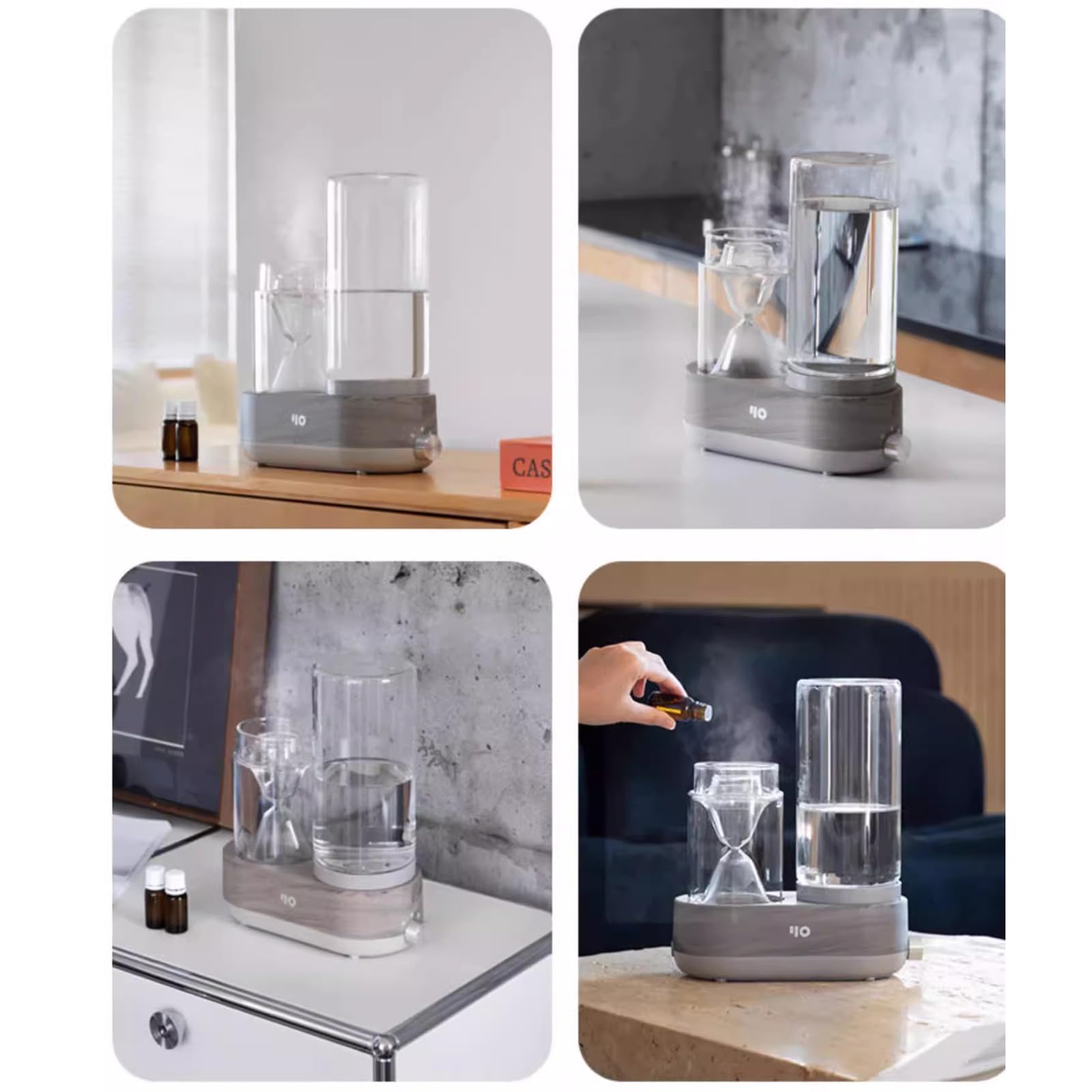 Diffuseur D'huiles Essentielles en Verre, Diffuseur D'aromathérapie À Vapeur pour La Maison, avec Réservoir d'eau en Verre De 1600 ML, Arrêt Automatique, Humidificateur De Parfum