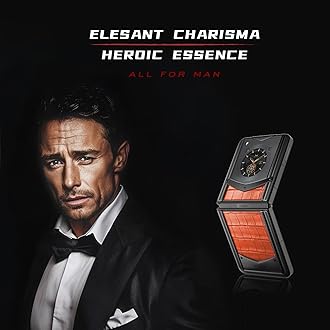 VERTU IRONFLIP Alligator Skin Flip Cell Phone, Unlocked Android 5G Smartphone, Foldable Design, One-Hand Control, 50MP Camera, 12G+512G, Dual SIM, 6.9" 120Hz OLED, 65W Fast Charge(Phoenix Orange)