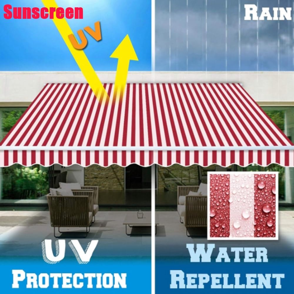 Tessuto Di Ricambio Per Tenda Da Sole Retrattile ALEKO 6,5x5 Piedi – Colore Rosso
