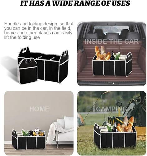 Miniatura 7 de Organizador de almacenamiento de automóvil, consolas y organizadores automotrices, organizador de maletero, almacenamiento con asas reforzadas, 3