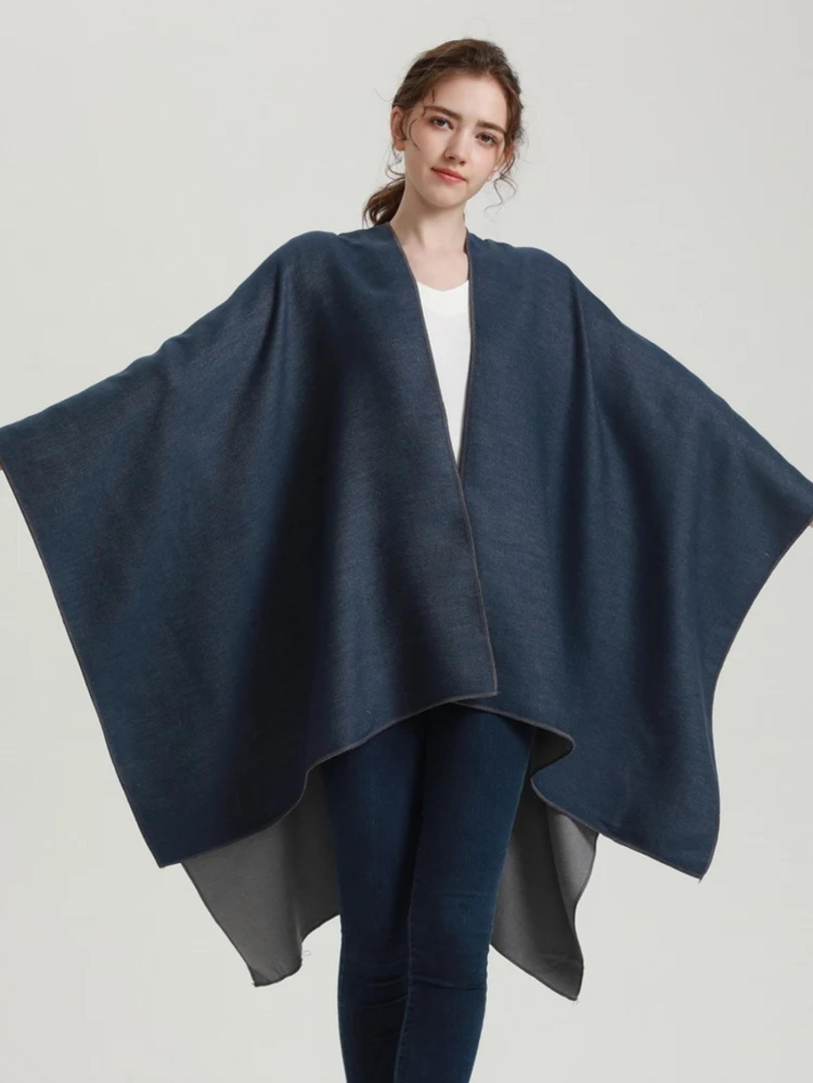 Sciarpa Scialle Invernale Sciarpe Sciarpa da Donna Invernale Basica Tinta Unita Poncho Donna Capa para Mujer Spessa Coperta Avvolgente Scialli