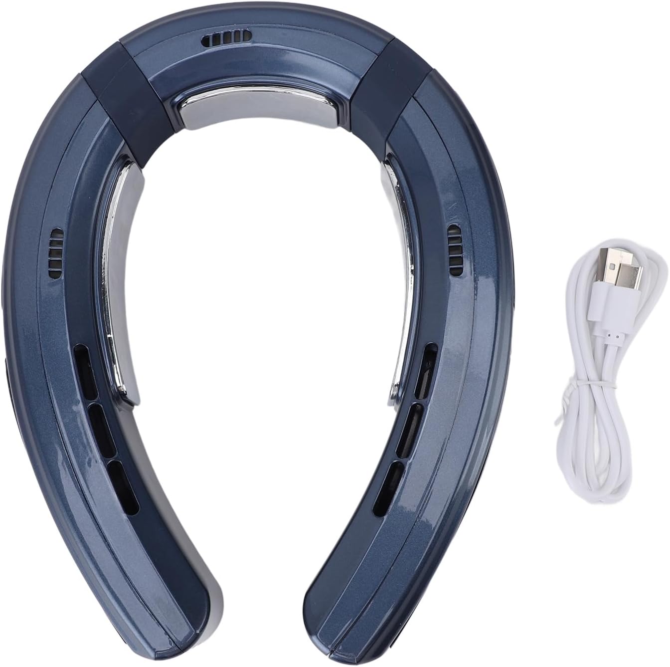 Neck Fan, Portable Bladeless Fan, Wearable Personal Fan, LED Display, Heating Cooling Dual Use Portable Fan, Adjustable Speeds Bladeless Fan for Travel, Outdoor, Camping