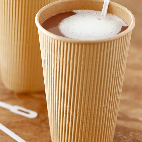 Miniatura 7 de Vasos de café de papel aislado de pared corrugada, 16 oz. (453 g), 16 onza, Kraft