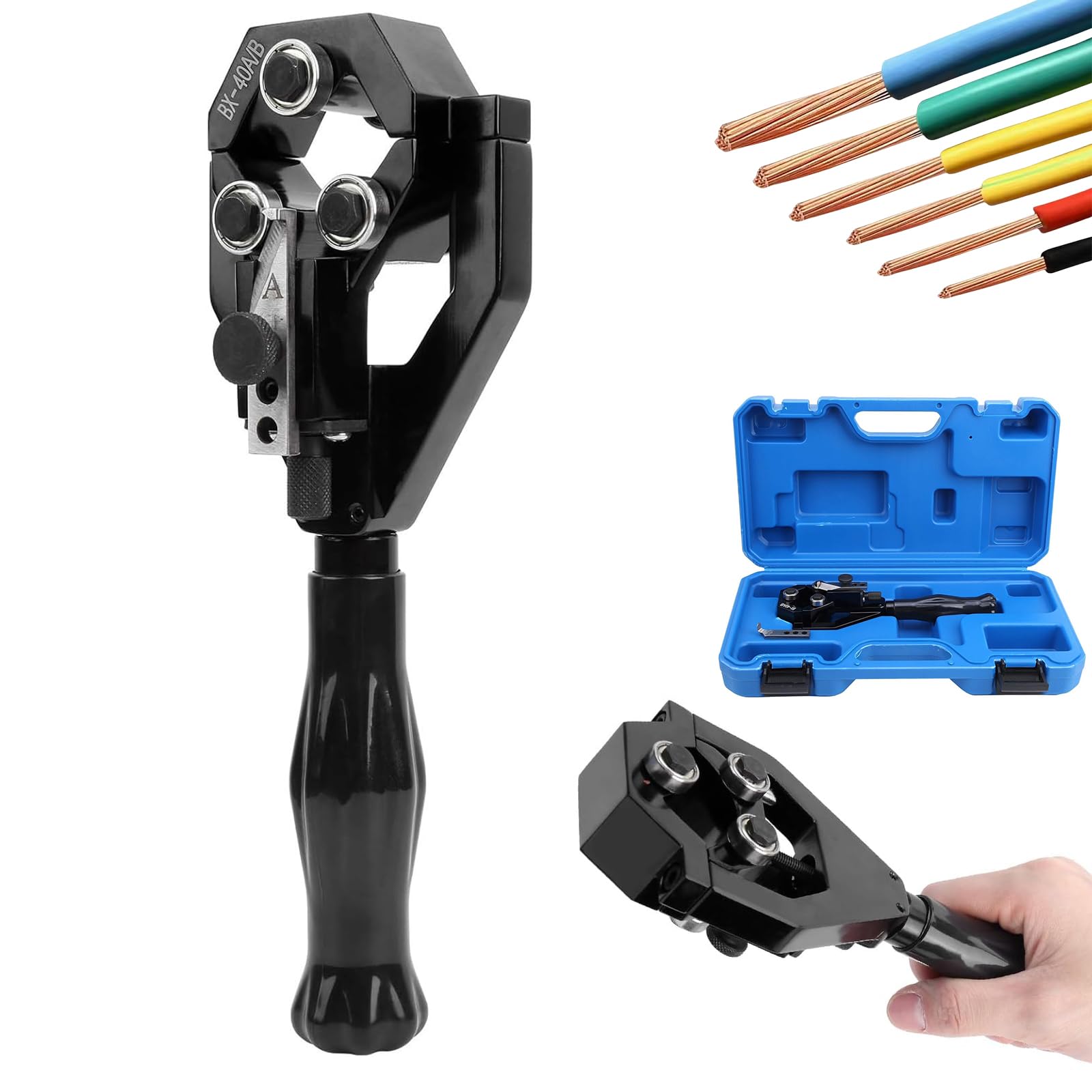 Herramienta pelacables – Herramienta de corte giratoria de mano para pelar y cortar cables, 22-40 mm, hoja de acero de aleación de alta precisión para HVAC, electricidad, telecomunicaciones