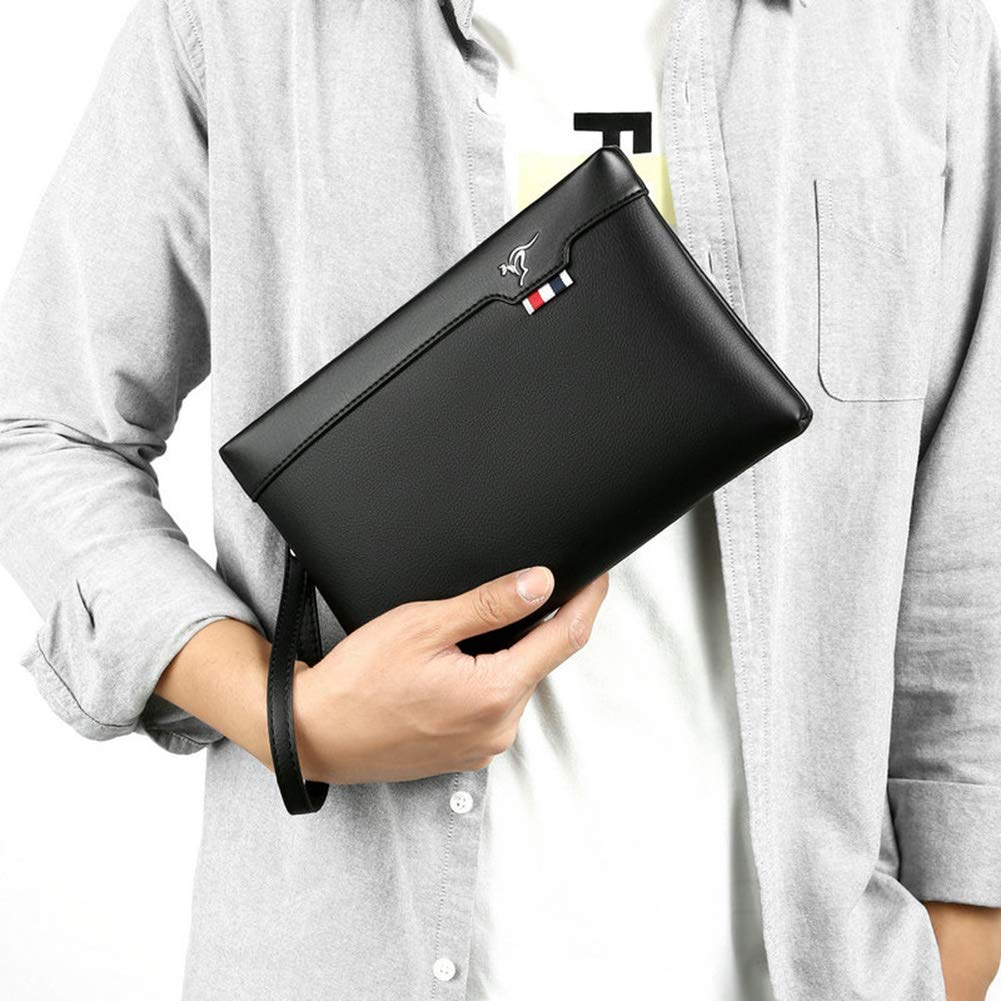 Aideal Pochette da Polso Uomo Borsa a Mano Borsellino con Cinturino per lavoro/viaggio