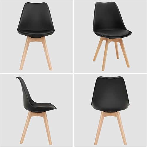 Miniatura 9 de GOFLAME Juego de 2 sillas de comedor, modernas de mediados de siglo, sillas de cocina sin brazos con cojín acolchado suave, sillas laterales