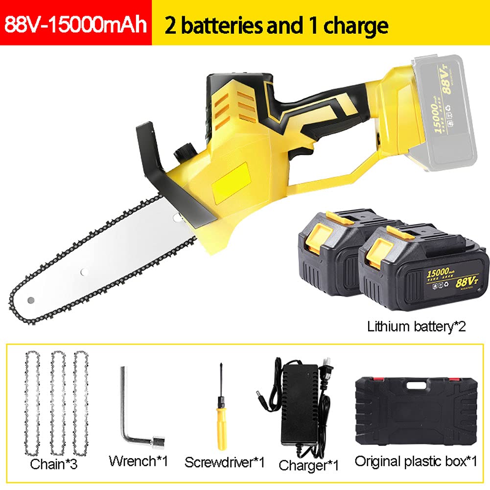 APOE Mini Motosierra Inalámbrica Portátil con Cargador y Baterías, Tijeras de Podar Sierra de Cadena Eléctrica de 10 Pulgadas y 21V, Motosierras de Poda para Tala de árboles y Poda