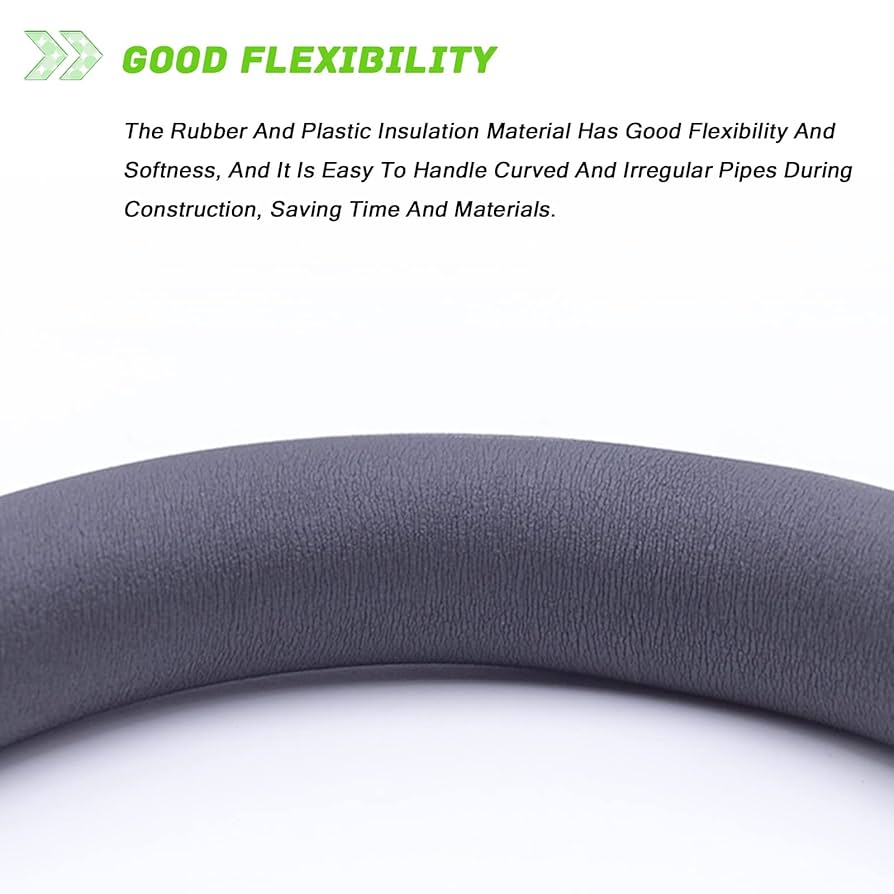 MMleYN Pipe Insulation Foam Tube 16mm,43mm,50mm,63mm,75mm,90mm,110mm Id Water Pipe Insulation Wrap Outdoor 6.5ft Length Rubber Tubular Pipe Insulation