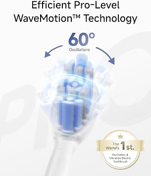 Laifen Wave Pro Sonic Electric Toothbrush for Adults 2026 Model, 60 Oscillations for Ultra-Clean, Smart App, 70-Day Battery, 2 Brush Heads (Stainless Steel)